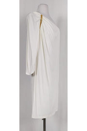 Current Boutique-David Meister - White One Shoulder Dress Sz 12