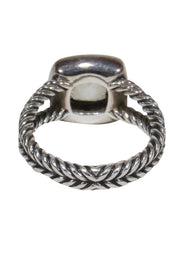 Current Boutique-David Yurman - Double Braided Silver w/ Green Gemstone Sz 6