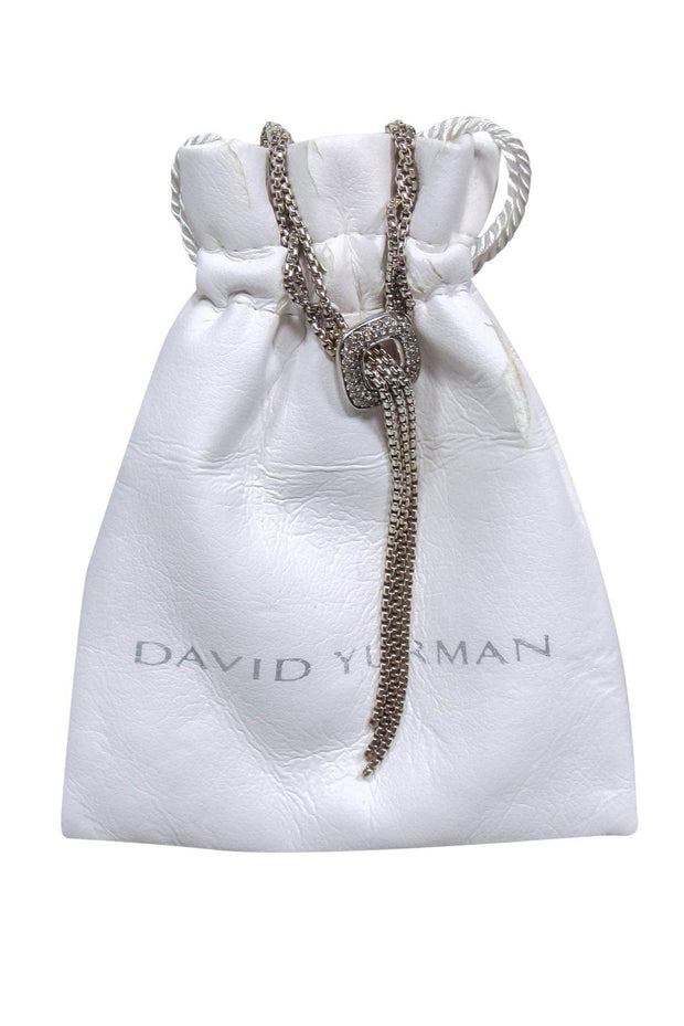 Current Boutique-David Yurman - Sterling Silver Square Lariat Necklace w/ Diamonds