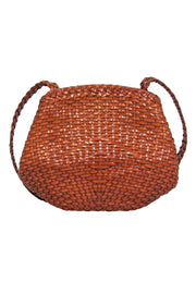 Current Boutique-De Vecchi - Brown Basket Weave Leather Crossbody Bag