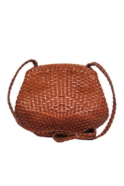 Current Boutique-De Vecchi - Brown Basket Weave Leather Crossbody Bag