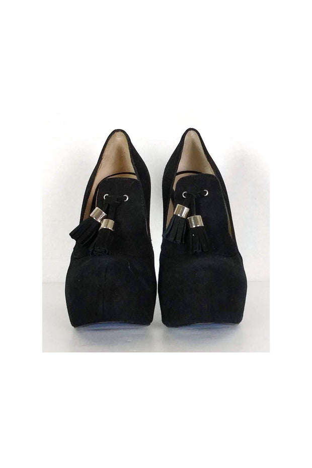 Current Boutique-Dee Keller - Black Suede Platforms Sz 7.5