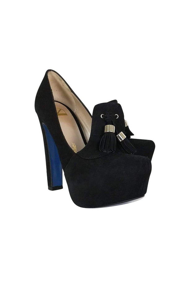 Current Boutique-Dee Keller - Black Suede Platforms Sz 7.5