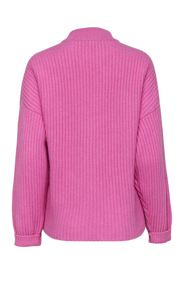 Current Boutique-Demylee - Pink Knit Mock Turtleneck Cashmere Sweater Sz M