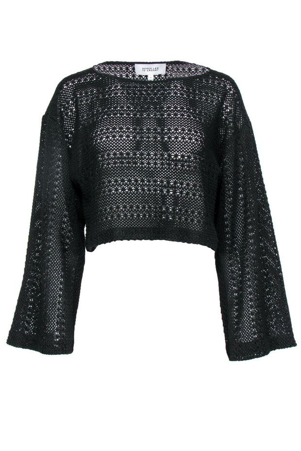 Current Boutique-Derek Lam 10 Crosby - Black Cropped Knit Sweater Sz 6