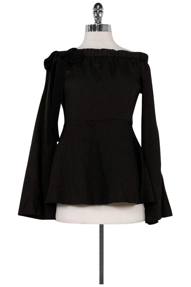 Current Boutique-Derek Lam 10 Crosby - Black Off-the-Shoulder Top Sz 6