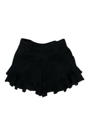 Current Boutique-Derek Lam 10 Crosby - Black Ruffle Belted Shorts Sz 2