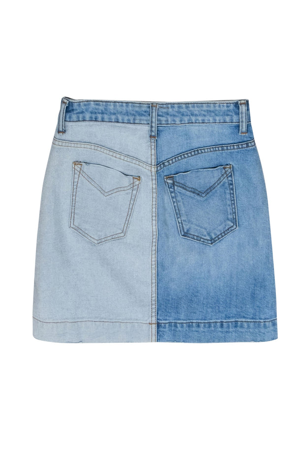 Current Boutique-Derek Lam - Two-Tone Denim Paneled Miniskirt Sz 24