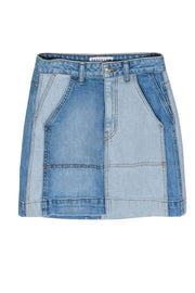 Current Boutique-Derek Lam - Two-Tone Denim Paneled Miniskirt Sz 24