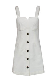 Current Boutique-Derek Lam - White Denim Bodycon Button-Front Dress Sz 2