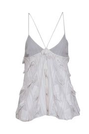 Current Boutique-Derek Lam - White Tank Top w/ Fringe Embellishment Sz 4