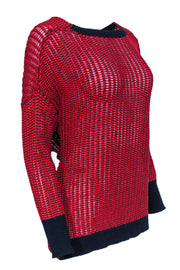 Current Boutique-Derek Lam for Intermix - Red Knit Cotton Sweater w/ Wrap Back Sz S