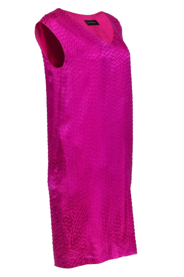 Current Boutique-Devi Kroell - Magenta Textured Shift Dress Sz 8