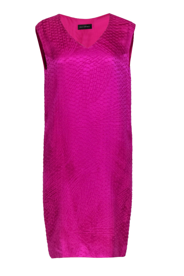 Current Boutique-Devi Kroell - Magenta Textured Shift Dress Sz 8