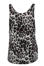 Current Boutique-Diane von Furstenberg - Beige & Black Leopard Print Silk Tank Top Sz S