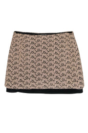 Current Boutique-Diane von Furstenberg - Beige Floral Lace Miniskirt Sz 2