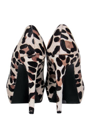 Current Boutique-Diane von Furstenberg - Beige Leopard Print Calf Hair Platform Pumps Sz 7