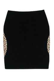 Current Boutique-Diane von Furstenberg - Beige Leopard Print Pencil Skirt w/ Black Back Sz 8