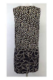 Current Boutique-Diane von Furstenberg - Black & Brown Silk Shift Dress Sz 10