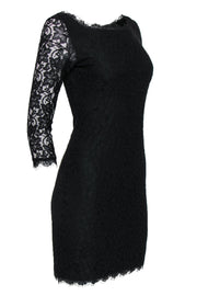 Current Boutique-Diane von Furstenberg - Black Floral Lace "Zarita" Bodycon Dress Sz 6