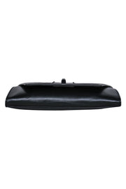 Current Boutique-Diane von Furstenberg - Black & Gunmetal Leather Clutch w/ Grommets