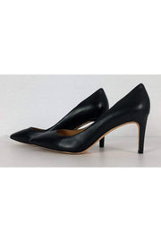 Current Boutique-Diane von Furstenberg - Black Leather Pointed Heels Sz 9.5