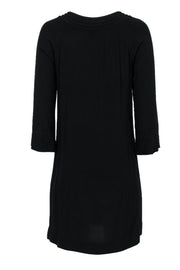 Current Boutique-Diane von Furstenberg - Black Long Sleeve "Parlian" Shift Dress w/ Tassels Sz 2