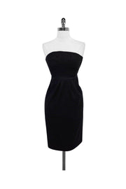 Current Boutique-Diane von Furstenberg - Black Metallic Wool Strapless Dress Sz 2