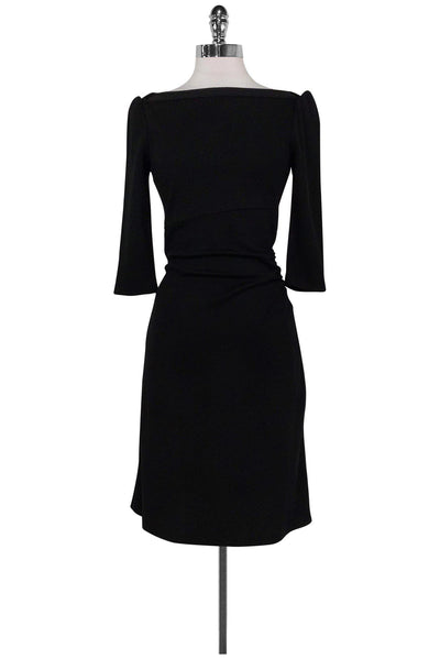 Current Boutique-Diane von Furstenberg - Black Ruched Dress Sz 6