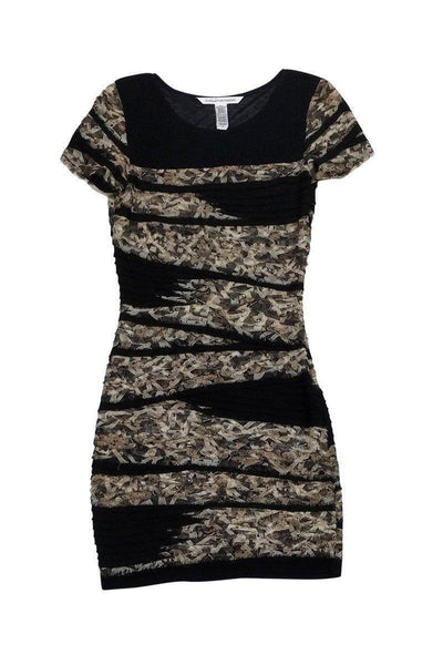 Current Boutique-Diane von Furstenberg - Black Ruffle Dress Sz P