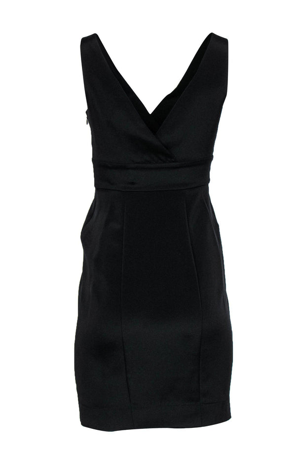Current Boutique-Diane von Furstenberg - Black Ruffle Front Sheath Dress Sz 4