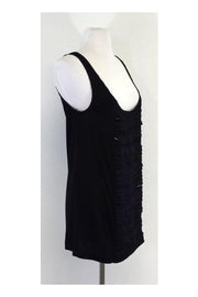 Current Boutique-Diane von Furstenberg - Black Ruffle Tank Top Sz M