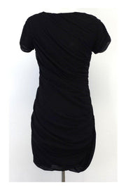 Current Boutique-Diane von Furstenberg - Black Silk Gathered Short Sleeve Dress Sz 2