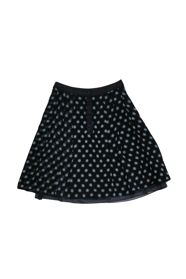 Current Boutique-Diane von Furstenberg - Black Silk Star Skirt Sz 2