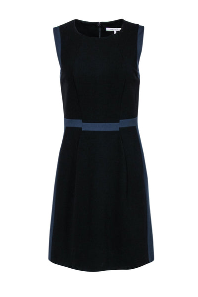 Current Boutique-Diane von Furstenberg - Black Sleeveless Sheath Dress w/ Navy Trim Sz 8