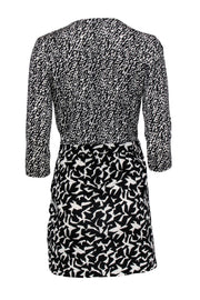 Current Boutique-Diane von Furstenberg - Black & White Abstract Pattern Wrap Dress Sz 8