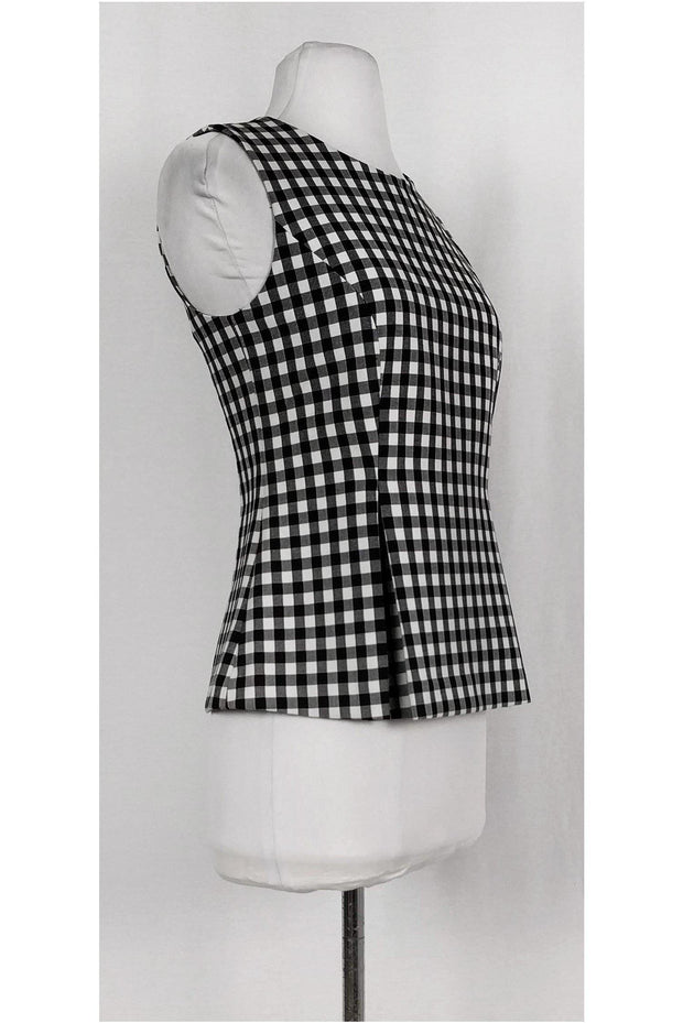 Current Boutique-Diane von Furstenberg - Black & White Gingham Top Sz 0