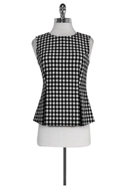 Current Boutique-Diane von Furstenberg - Black & White Gingham Top Sz 0