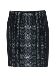 Current Boutique-Diane von Furstenberg - Black & White Knit Pencil Skirt Sz 8