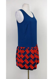 Current Boutique-Diane von Furstenberg - Blue Patterned Dress Sz 4