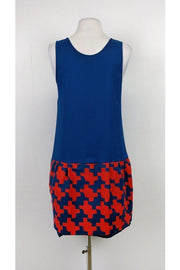 Current Boutique-Diane von Furstenberg - Blue Patterned Dress Sz 4