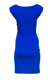 Current Boutique-Diane von Furstenberg - Blue V-Neck Gathered-Waist Sheath Dress Sz 0