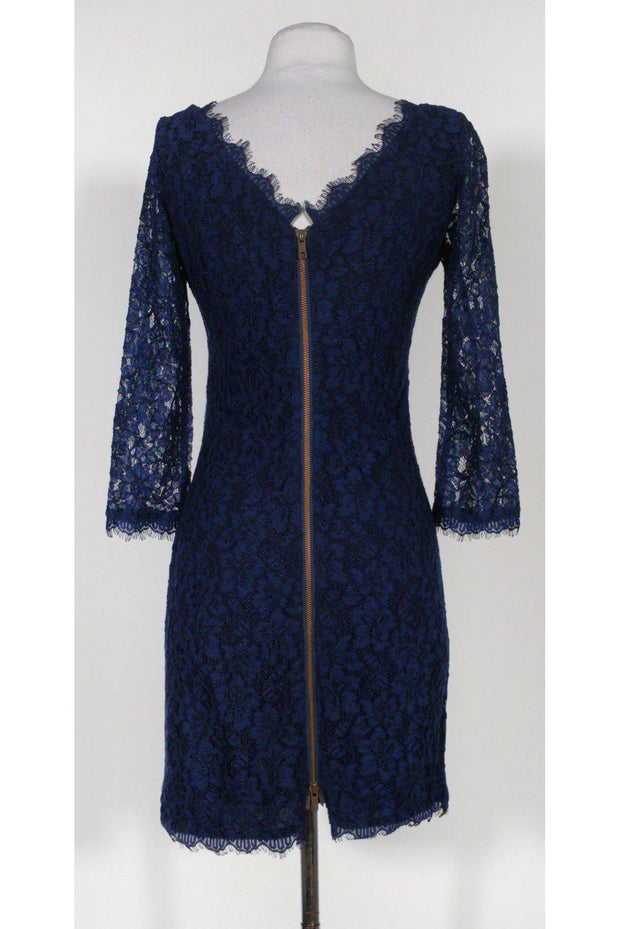 Current Boutique-Diane von Furstenberg - Blue Zarita Lace Dress Sz 6