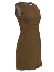 Current Boutique-Diane von Furstenberg - Brown Princess Seamed Sheath Dress Sz 2