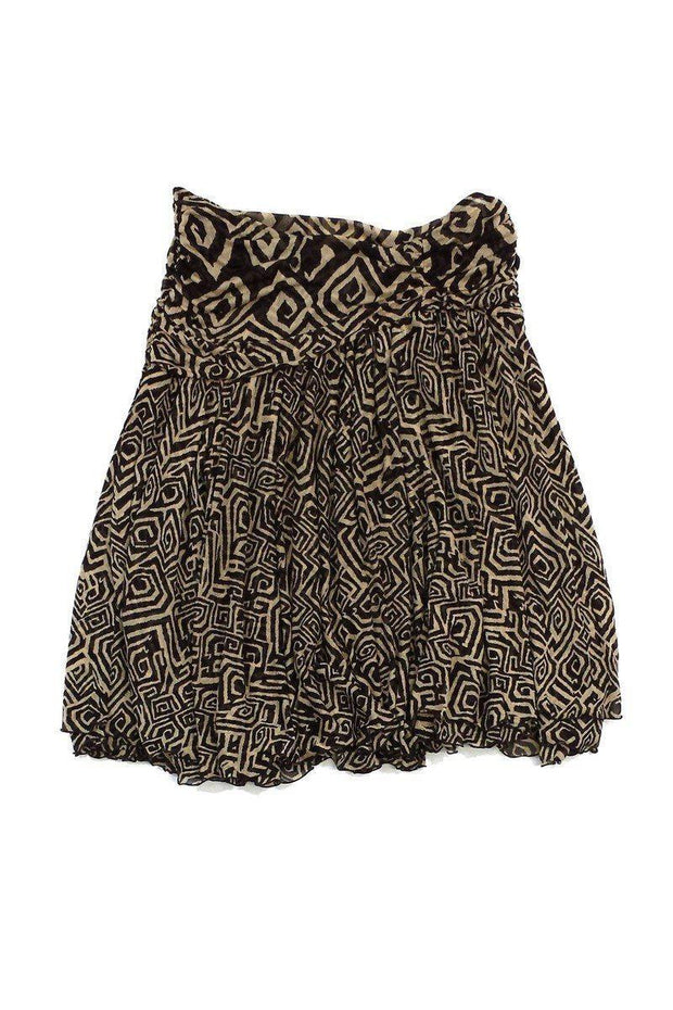 Current Boutique-Diane von Furstenberg - Brown & Tan Stretch Skirt Sz 4