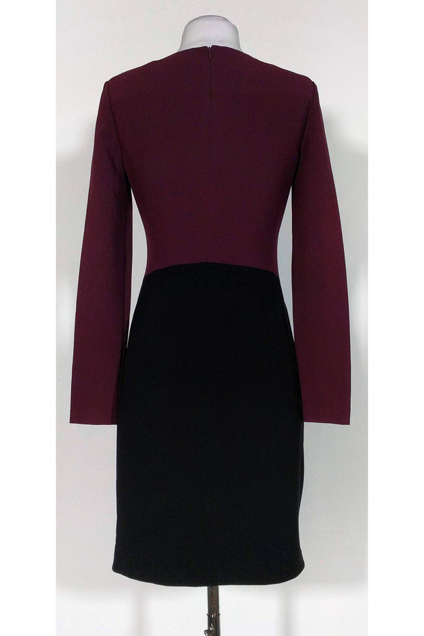 Current Boutique-Diane von Furstenberg - Burgundy & Black Dress Sz 4