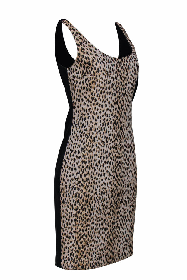 Current Boutique-Diane von Furstenberg - Cheetah Print Sleeveless Fitted Dress Sz 10
