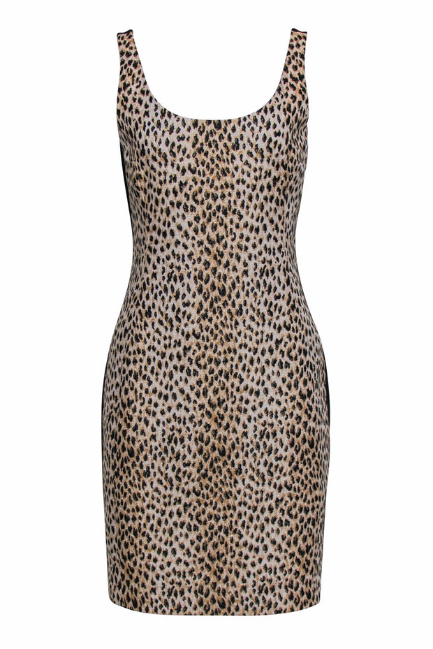 Current Boutique-Diane von Furstenberg - Cheetah Print Sleeveless Fitted Dress Sz 10