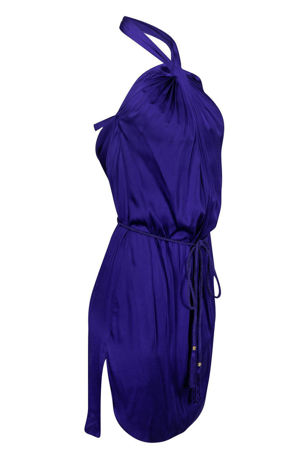 Current Boutique-Diane von Furstenberg - Cobalt Blue Silk Halter Dress Sz 6