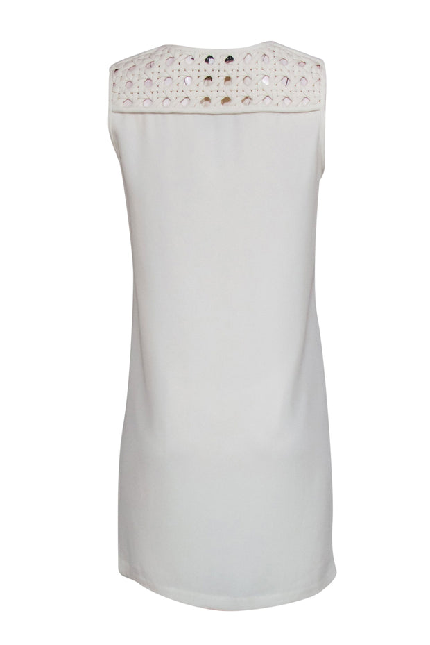 Current Boutique-Diane von Furstenberg - Cream Midi Dress w/ Open Weave Detail Sz 6